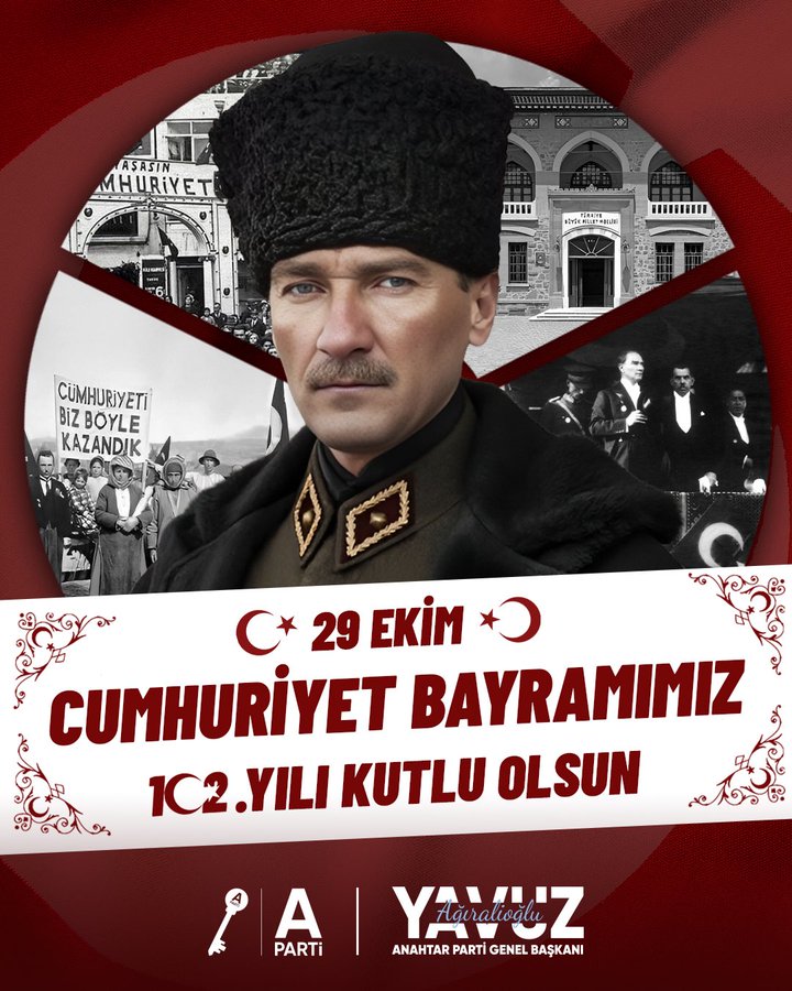 Yavuz Ağıralioğlu’ndan 29 Ekim mesajı: Bu toprakları bin yıldır Türk’e vatan kılan ruh ve kararlılıkla, ilelebet buradayız